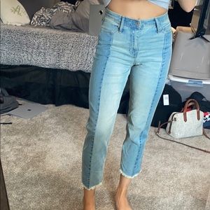 Hollister boyfriend crop jeans two tone